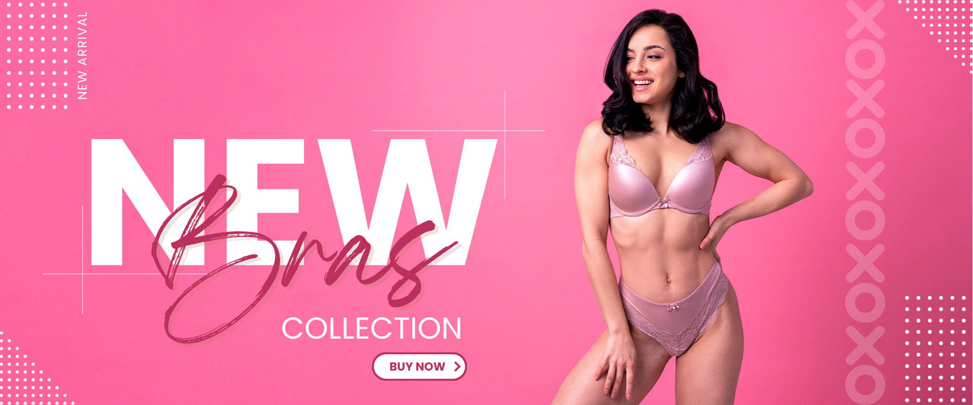 New bra collection- women in baby pink bra set