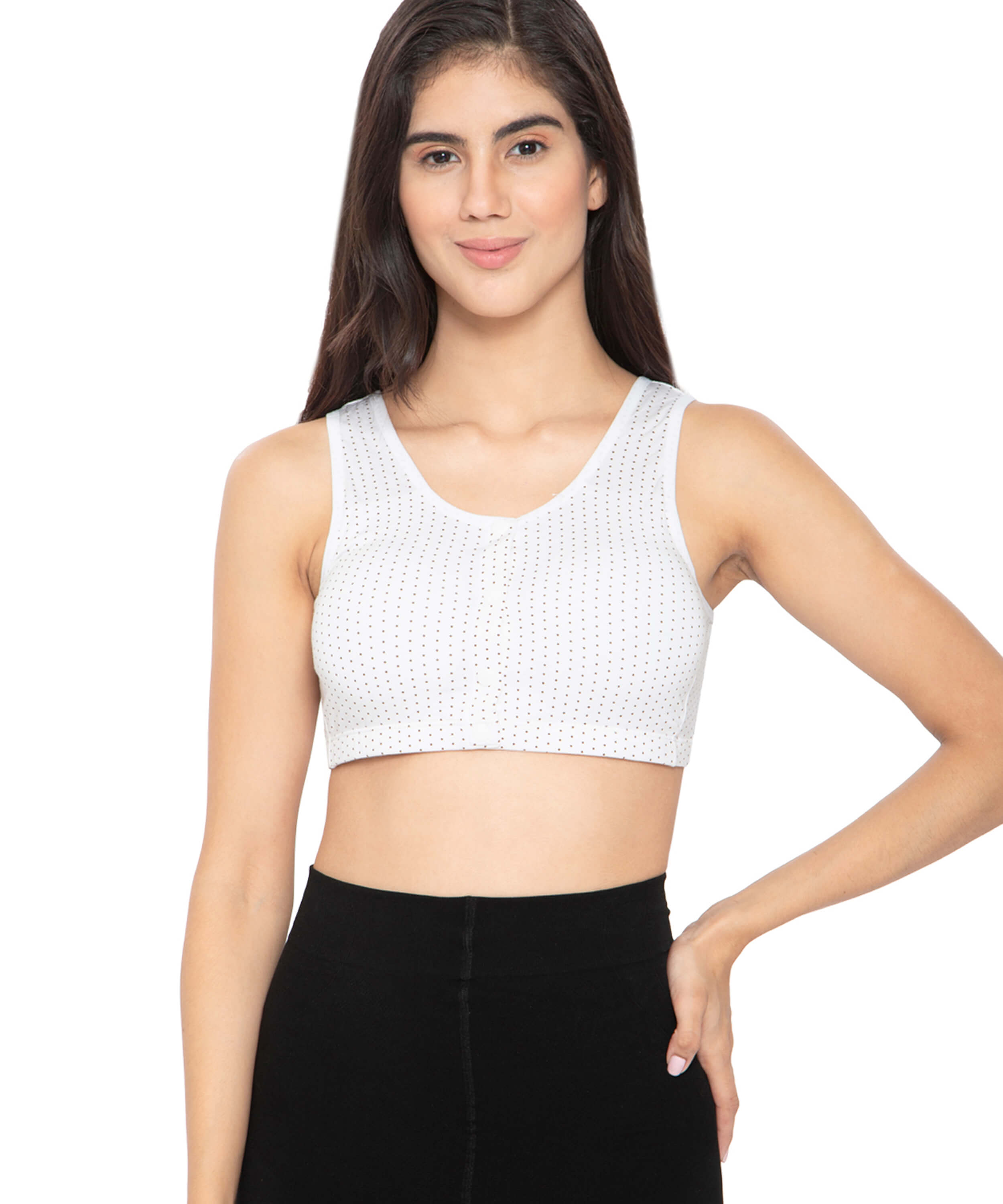 Diane Front Open Polka Dot Sports Bra