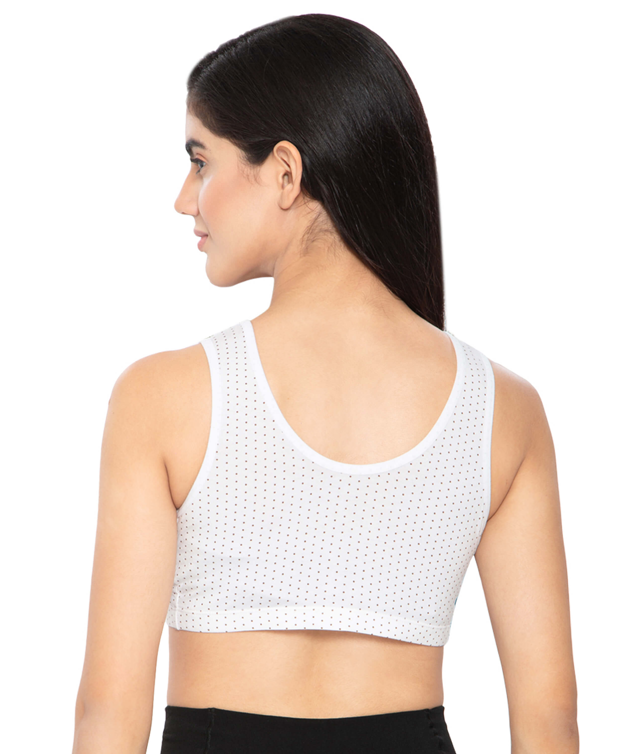 Diane Front Open Polka Dot Sports Bra